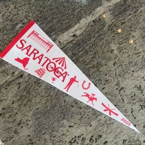 Saratoga 2025 Red and White Pennant, New